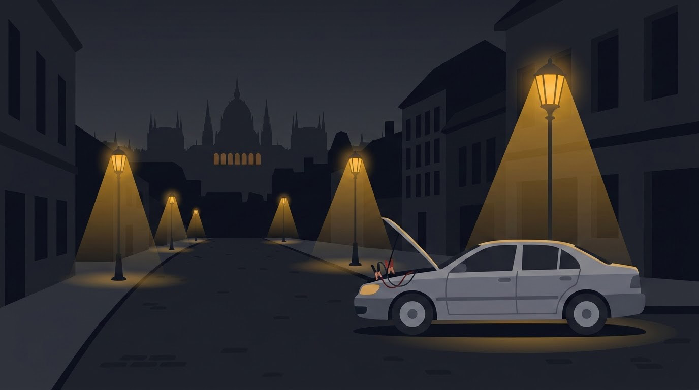 Lemerült akkumulátor bikázás illusztráció